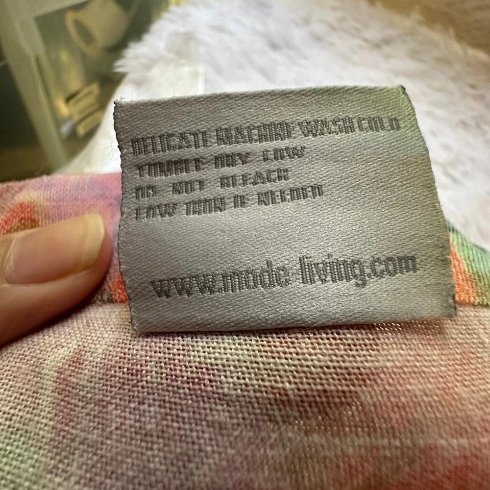 MODE LIVING 7 Piece Watercolor‎ Floral Printed Napkins Linen Cotton